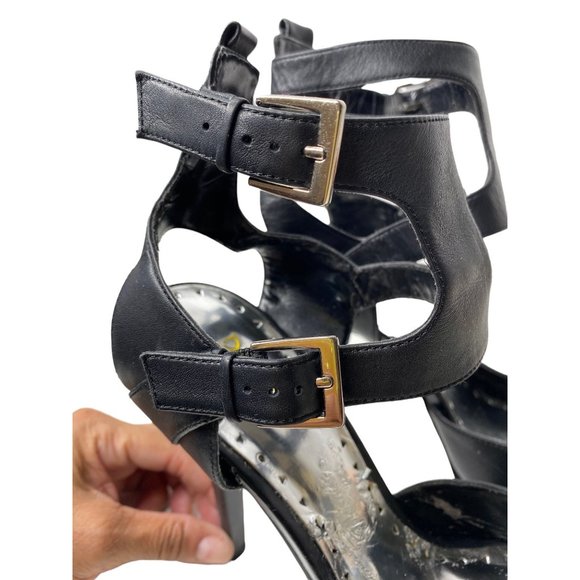 BCBG Black Double Ankle Strap 5.5” Platform Stiletto Size 8 - Picture 7 of 16